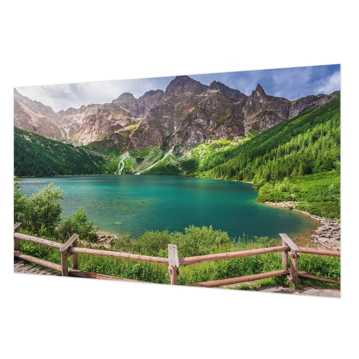 Fali Fotótapéta, Wallfluent, Peisaj montan, Verde, 416 x 254 cm, Art Deco, Pentru Birou, 010100060100000007665