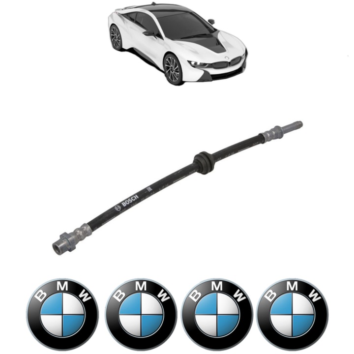 Furtun frana Spate BMW Seria 8 Convertible (G14, F91) 840 d xDrive 320 CP din 2018 - 2020, 4x Stickere auto cu BMW