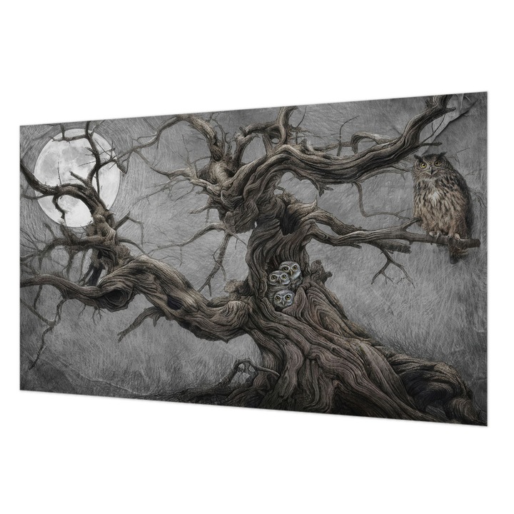 Rola Tapet Vlies De Perete, Wallfluent, Bufnita misterioasa, Gri, 416 x 254 cm, Decorativ, Culoare Intensa, 010100060100000285287