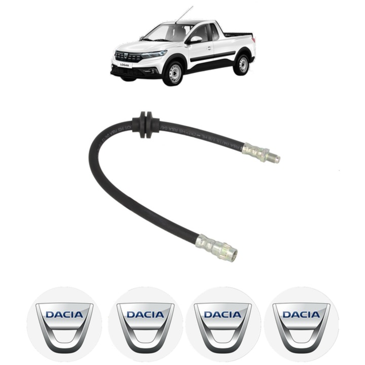 Furtun frana Fata Dreapta/Stanga Bosch, DACIA DOKKER Pickup 1.5 dCi 90 CP, 417mm, set 4 stickere auto