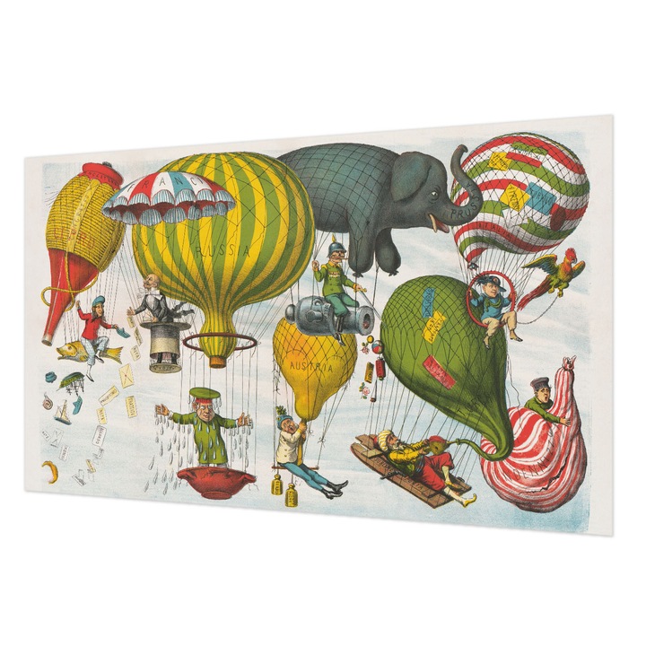 Fotótapéta De Perete, Wallfluent, Calatorie cu balonul, Galben, 416 x 254 cm, Elegant, Usor De Instalat, 010100060100000285386