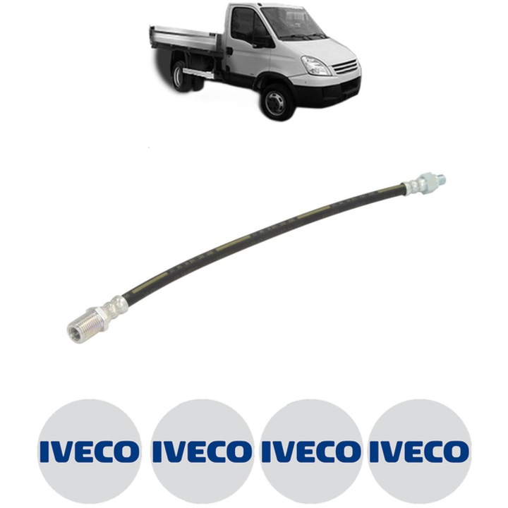 Furtun frana Spate Dreapta / Stanga IVECO DAILY IV Platform/Chassis 50C15 146 CP din 2006 - 2011, 4x Stickere auto cu IVECO