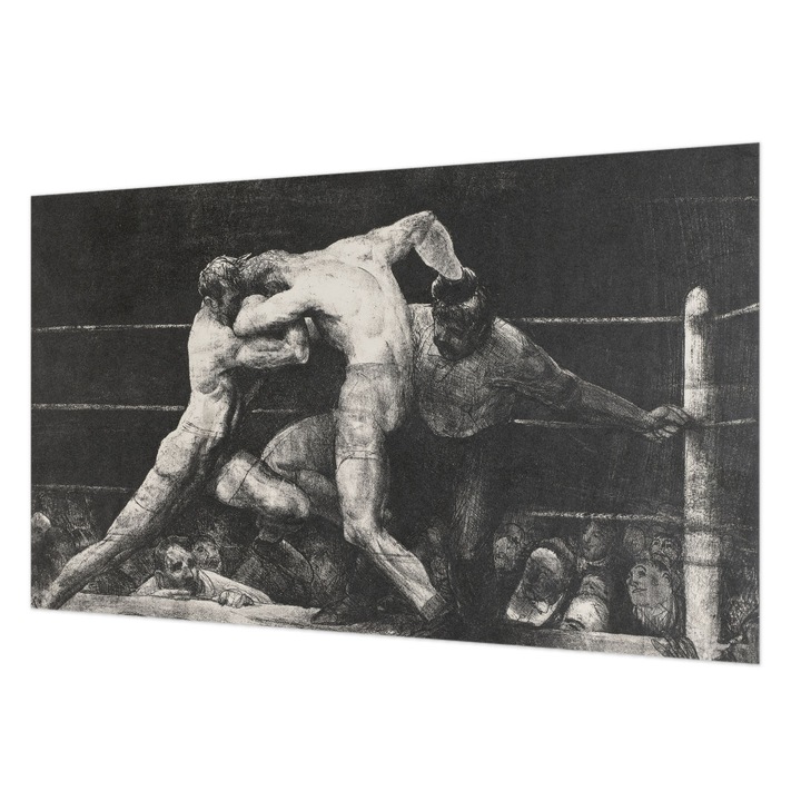 Vlies Fotótapéta De Perete, Wallfluent, Duelul boxerilor, Negru, 416 x 254 cm, Elegant, Pentru Dormitor, Bucatarie, 010100060100000285572