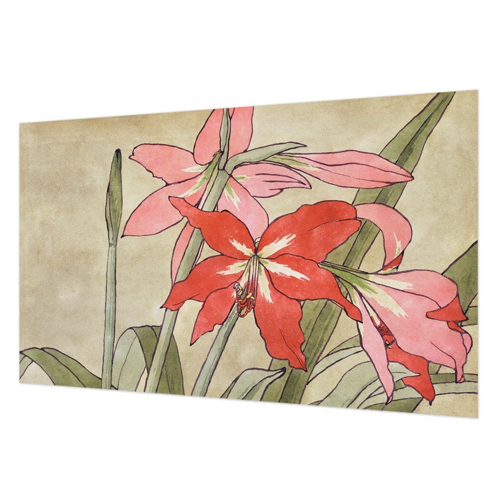 Fotótapéta Modern De Perete, Wallfluent, Flori de crin de zi, Bej, 416 x 254 cm, Art Deco, Pentru Living, Hol, 010100060100000285580