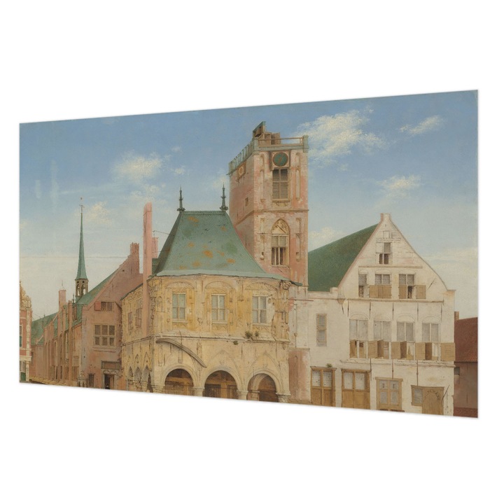 Tapet Vlies Pentru Perete, Wallfluent, Primaria istorica, Albastru, 416 x 254 cm, Decorativ, Pentru Birou, 010100060100000285617