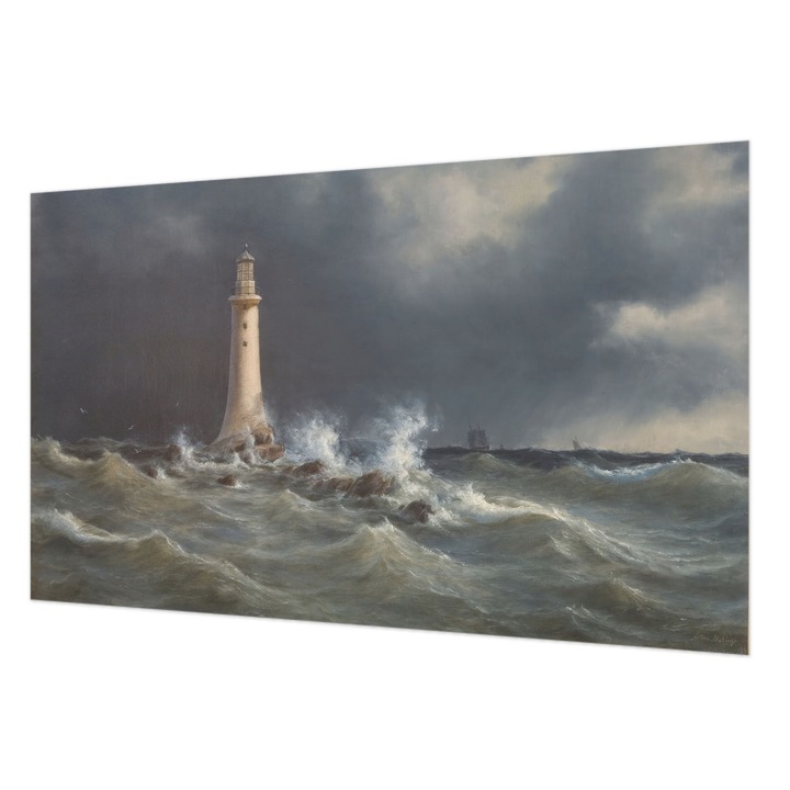 Vlies Fotótapéta De Perete, Wallfluent, Furtuni maritime, Gri, 416 x 254 cm, Decorativ, Pentru Birou, 010100060100000285634