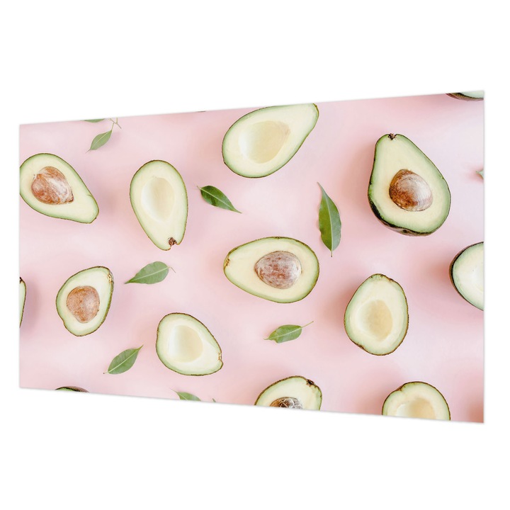Tapet Vlies Pentru Perete, Wallfluent, Compozitia avocado, Roz, 416 x 254 cm, Decorativ, Adeziv Puternic, 010100060100000077310