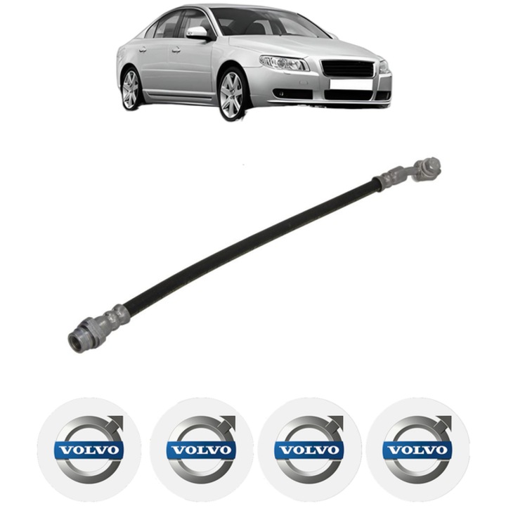 Furtun frana Spate Stanga VOLVO S80 II (124) 4.4 V8 AWD 316 CP din 2006 - 2012, 4x Stickere auto cu VOLVO