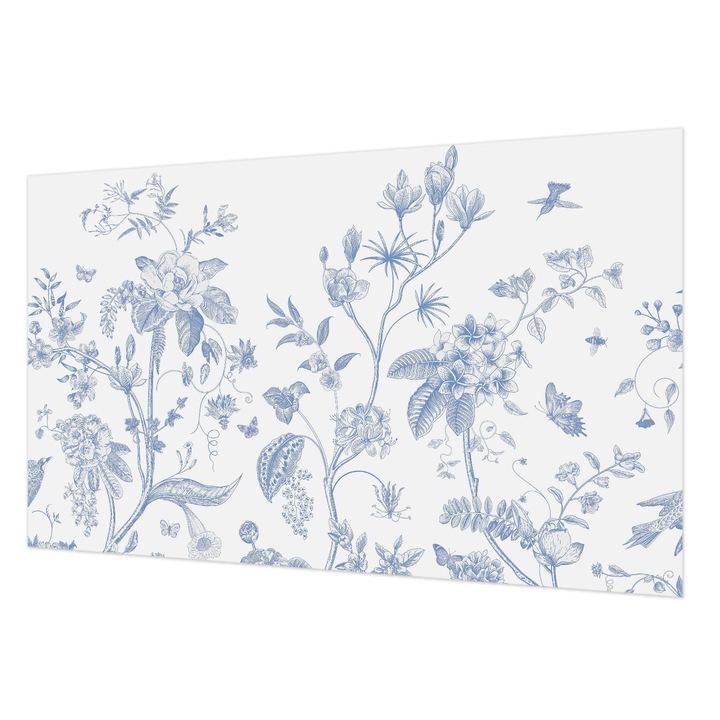 Modern Tapétatekercs De Perete, Wallfluent, Model floral, Alb, 416 x 254 cm, Decorativ, De Interior, 010100060100000282741