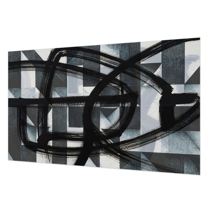 Vlies Fotótapéta De Perete, Wallfluent, Geometrie expresiva, Negru, 416 x 254 cm, Decorativ, Pentru Birou, 010100060100000284774