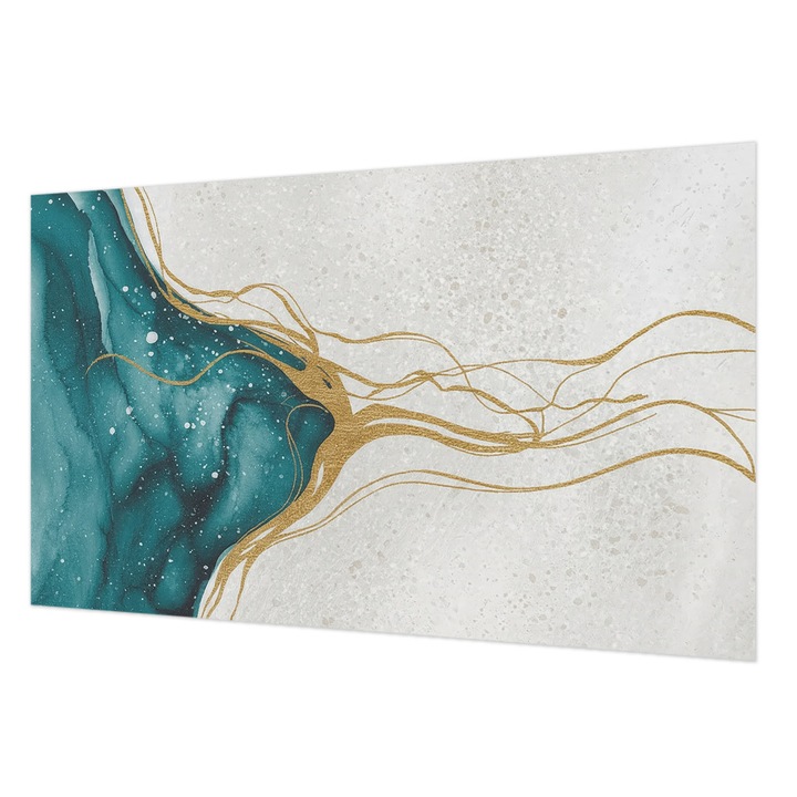 Fotótapéta Falra, Wallfluent, Linii turcoaz, Albastru, 416 x 254 cm, Elegant, Pentru Uz Intern, 010100060100000284855