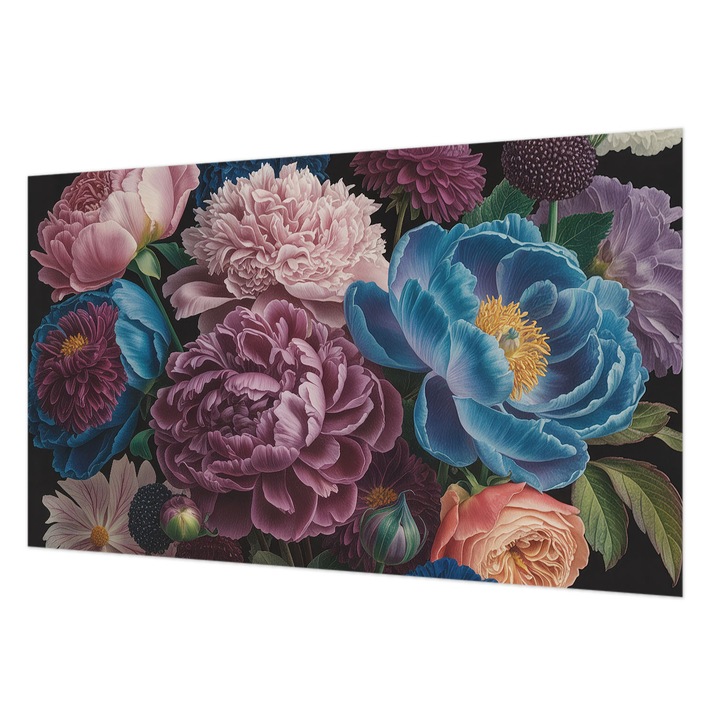 Tapéta Vlies Fali Dekoráció, Wallfluent, Színes virágok, Rózsaszín, 416 x 254 cm, Nem Szőtt, Erős Ragasztó, 010100060100000285052