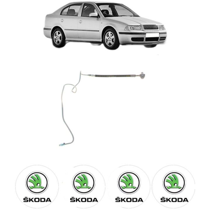 Furtun frana Spate Dreapta / Stanga SKODA OCTAVIA I (1U2) 1.6 102 CP din 2000 - 2010, 4x Stickere auto cu SKODA