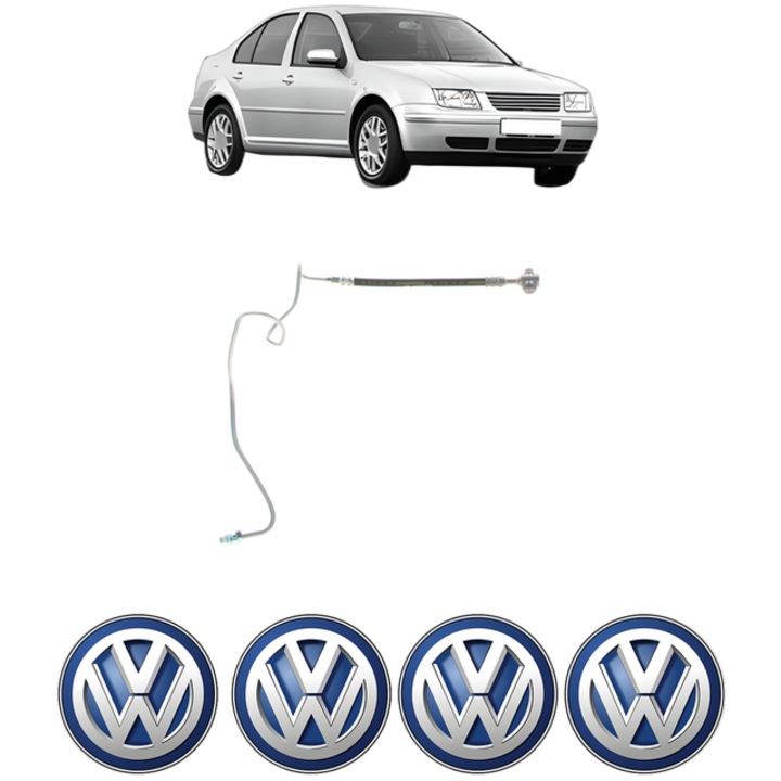 Furtun frana Spate Dreapta / Stanga Volkswagen BORA I (1J2) 1.4 16V 75 CP din 2000 - 2005, 4x Stickere auto cu Volkswagen