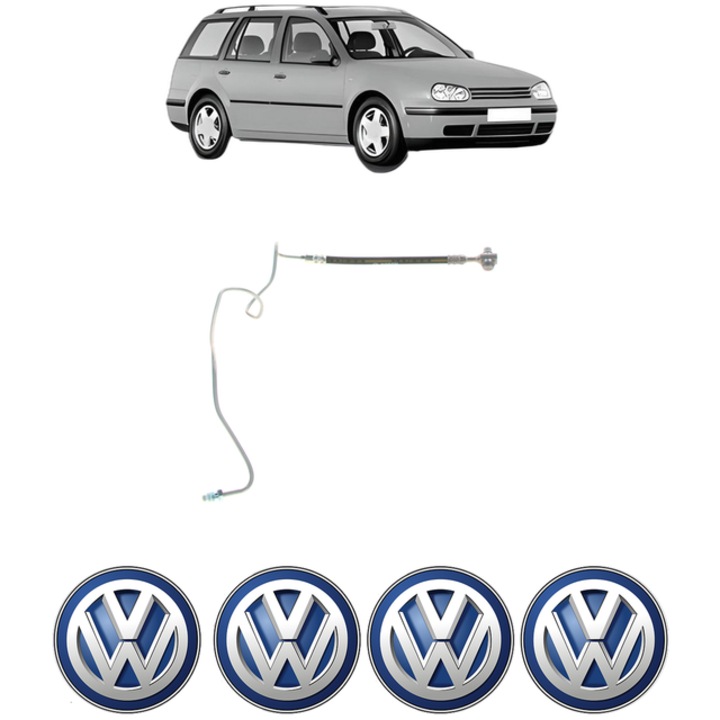 Furtun frana Spate Dreapta / Stanga Volkswagen GOLF IV Variant (1J5) 1.4 16V 75 CP din 1999 - 2006, 4x Stickere auto cu Volkswagen