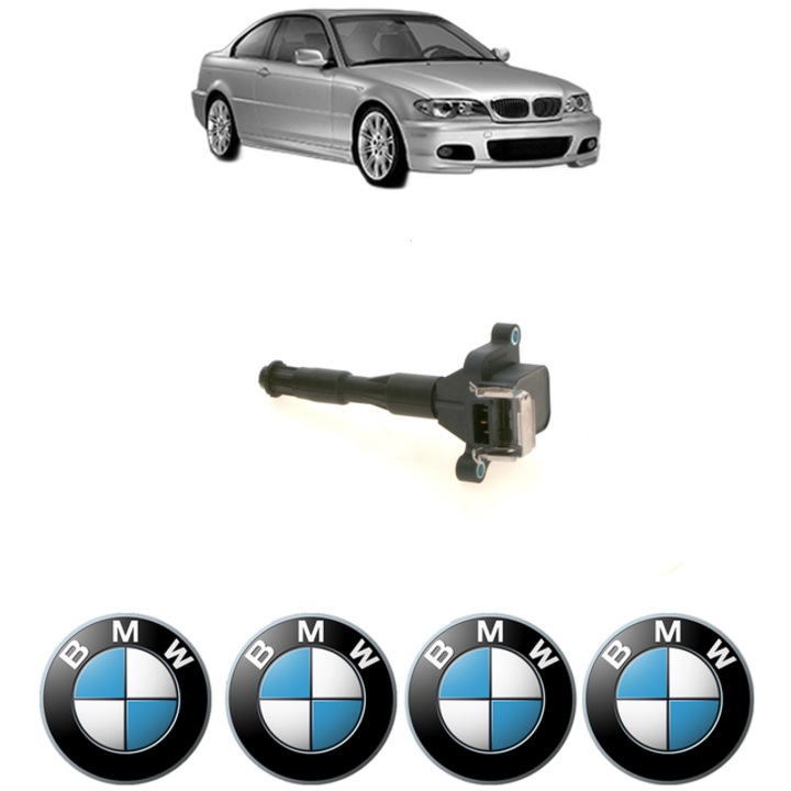 Bobina de inductie Bosch, 14V, BMW Seria 3 Coupe (E46) 320 Ci, 163 Cp, cu 4 Stickere auto