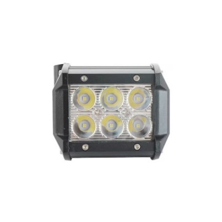 LED Fényszóró Autó Off Road 6 LED-es 18W Téglalap Alakú