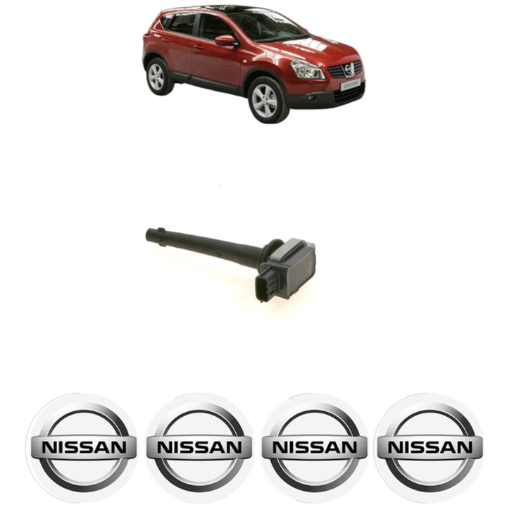 Bobina de inductie Bosch pentru NISSAN QASHQAI +2 (JJ10E) 1.6 110 Cp, 2007-2013, cu 4 stickere auto
