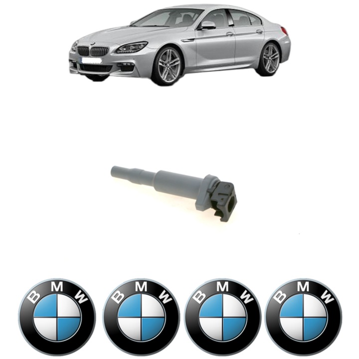 Bobina de inductie BMW Seria 6 Gran Coupe (F06) 640 i 320 Cp din 2012 - 2018, Bosch, 4x Stickereu auto cu BMW