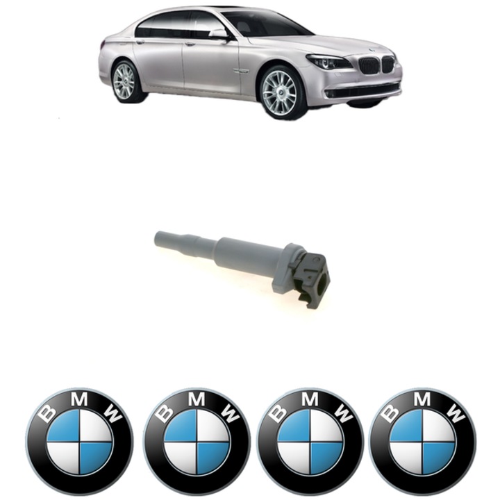 Bobina de inductie BMW Seria 7 (F01, F02, F03, F04) 740 i, Li 320 Cp, 2012-2015, cu 4 stickere auto, Bosch