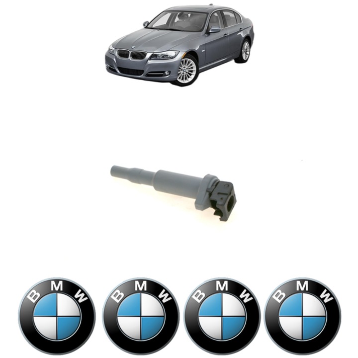 Bobina de inductie Bosch pentru BMW Seria 3 E90 330i 258 Cp, 2004-2011, cu 4 Stickere auto