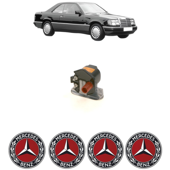 Bobina de inductie Bosch pentru MERCEDES-BENZ 124 Coupe (C124) 200 CE, 122 Cp, 1990-1992, cu 4 stickere auto