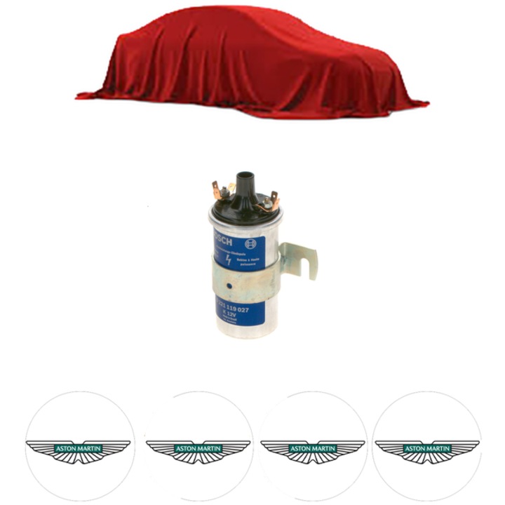 Bobina de inductie Bosch pentru ASTON MARTIN DBS Vantage 5.3 320 Cp, 1968-1972, set 4x stickere auto