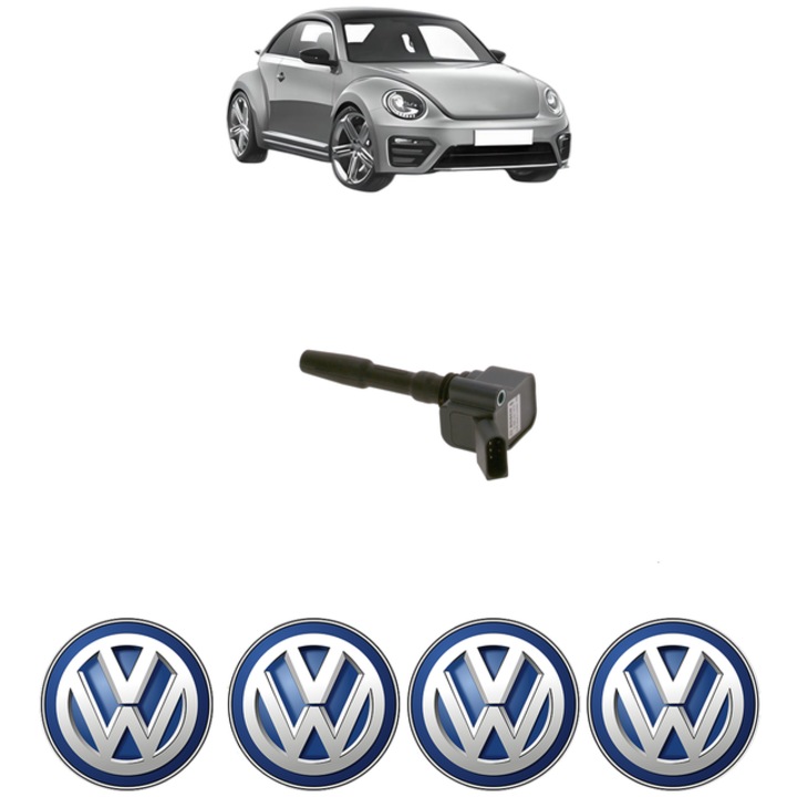 Bobina de inductie Bosch pentru Volkswagen BEETLE 2.0 TSI 211 Cp (2012-2019), inclusiv 4 stickere auto