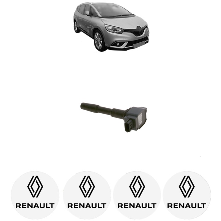 Bobina de inductie Bosch, RENAULT SCENIC IV (J9_) 1.2 TCe 115, 14.0V, 4x Stickere auto