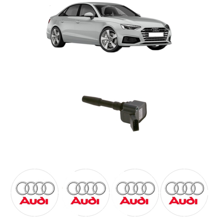 Bobina de inductie Bosch pentru AUDI A5 Sportback (F5A, F5F) 40 TFSI Mild Hybrid 190 Cp, 4x Stickere auto