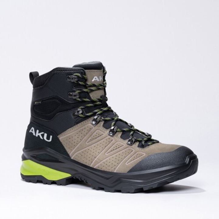 Pantofi de trekking Aku Adapta Gore-Tex din piele, negri si verzi, pentru barbati 42