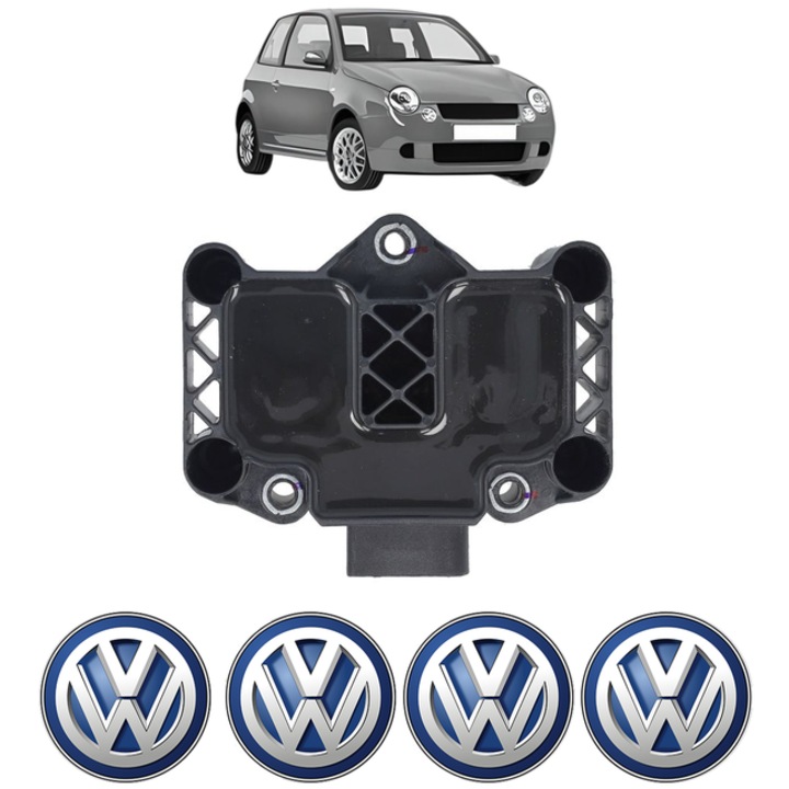 Bobina de inductie Volkswagen LUPO I (6X1, 6E1) 1.4 16V 75 Cp din 1998 - 2005, Bosch, 4x Stickereu auto cu Volkswagen