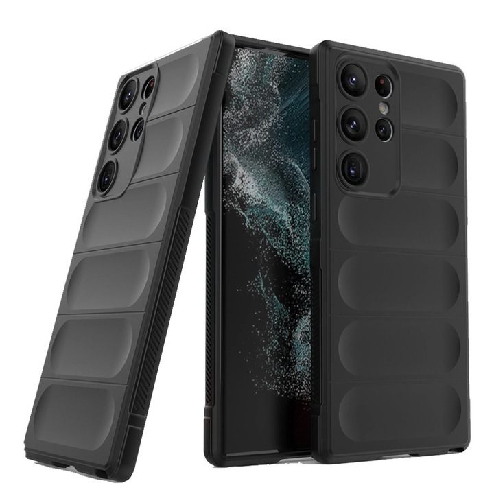 Калъф за телефон, съвместим със Samsung S26 Ultra, FONIX AirBag Silicone, противоударен, пълна защита, удобен, черен