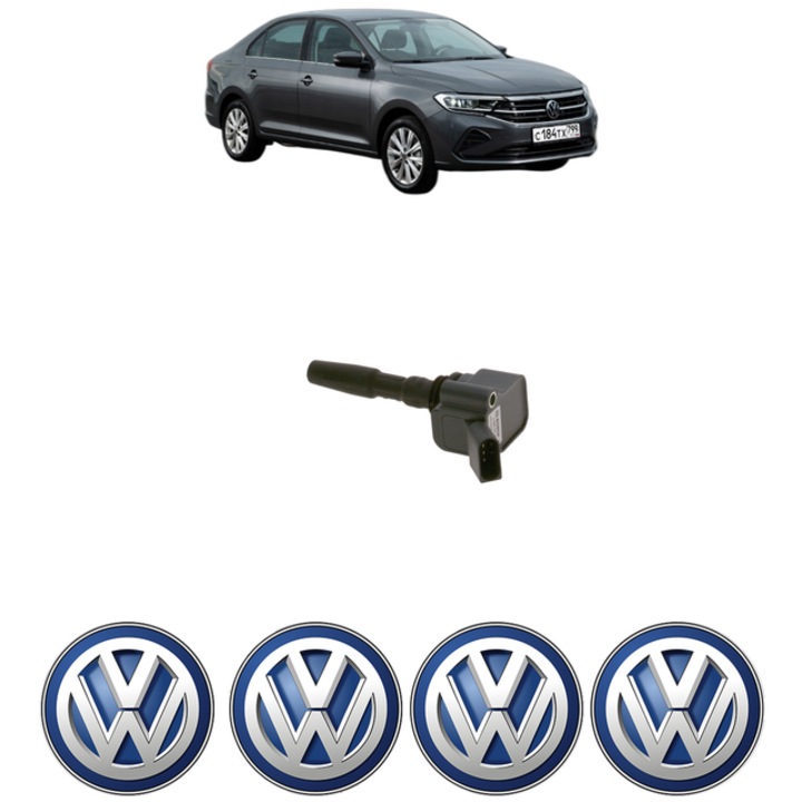 Bobina de inductie Bosch pentru Volkswagen POLO Liftback 1.6 MPI 90 Cp (2020-2022), set 4 Stickere auto