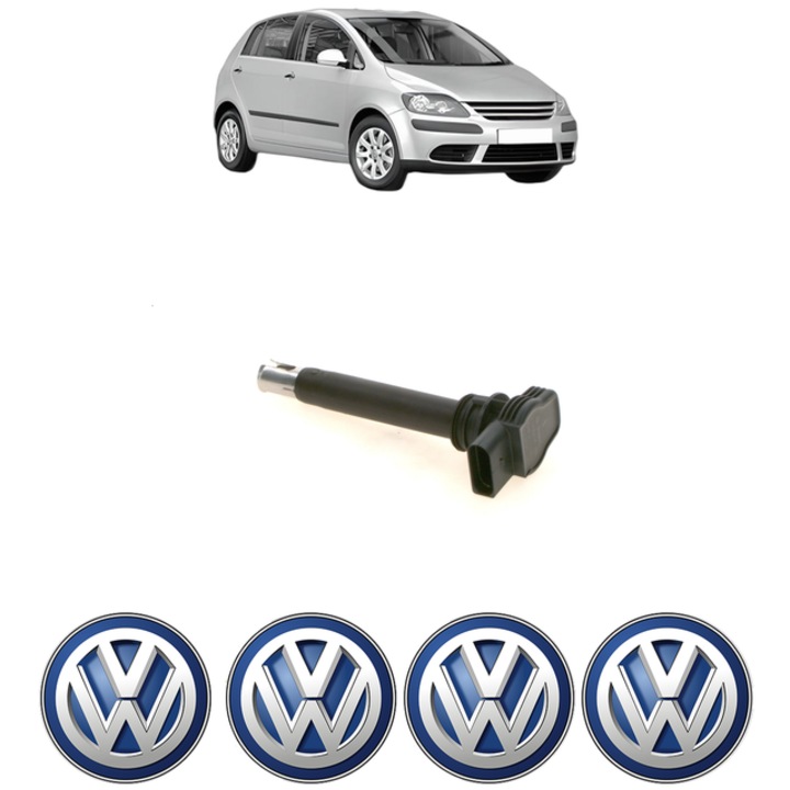 Bobina de inductie Volkswagen GOLF PLUS V, 2.0 FSI, 150 Cp, 2005-2008, set 4x stickere auto