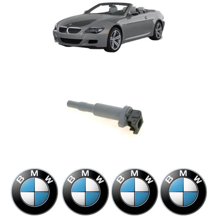 Bobina de inductie Bosch pentru BMW Seria 6 Convertible (F12) 640 i 320 Cp, 2011-2018, set cu 4 stickere auto