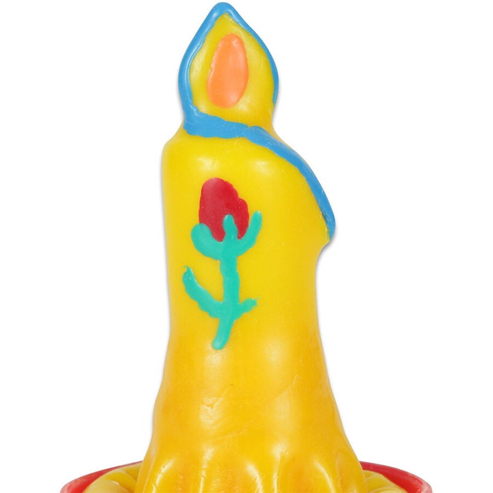 Dekoratív óvszer, CONDOMERIE, latex, kézzel festett, sárga