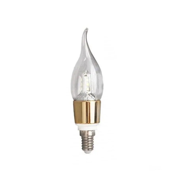 Lustra Alessandro DESIGN Bec LED E14 Lumanare 9W Transparent