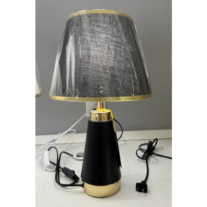 Veioză Alessandro DESIGN VZ210BK, Negru și Auriu, 1xE27, 25x43cm