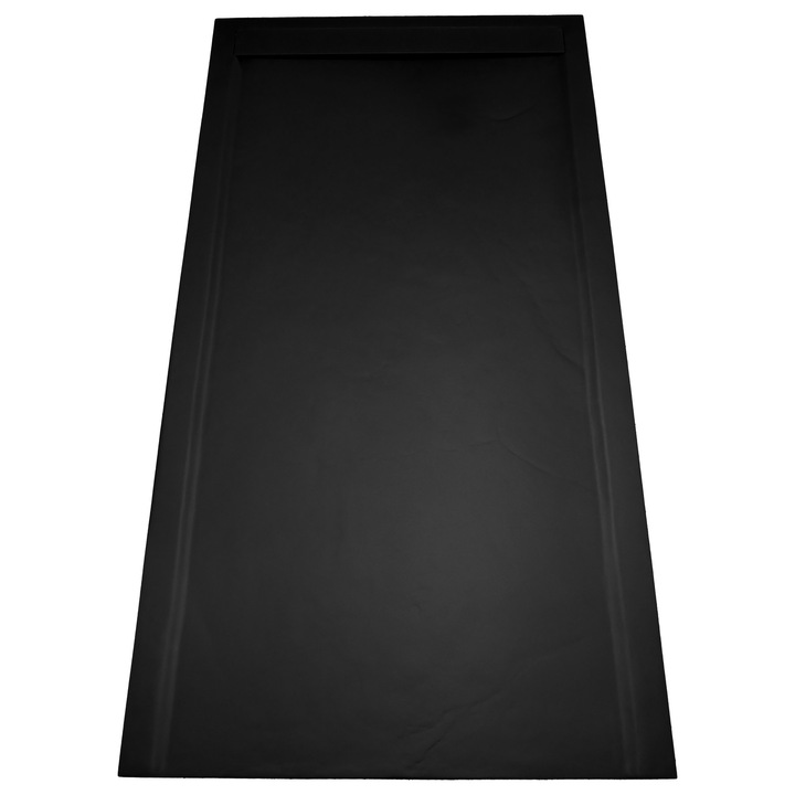 Cadita Dus 80x120 RENASCENTE Negru, Mineral Compozit, Scurgere Ascunsa, Design Modern Premium