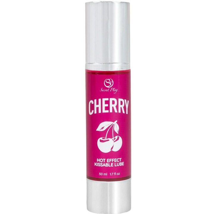 Lubrifiant cu efect de incalzire, Secret Play, cirese, 50 ml, 2 in 1, fara zahar si parabeni