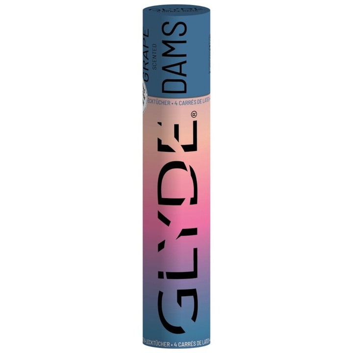 4 darabos SHEER GLYDE latex lapok orális szexhez, szőlő ízű, 25x15cm