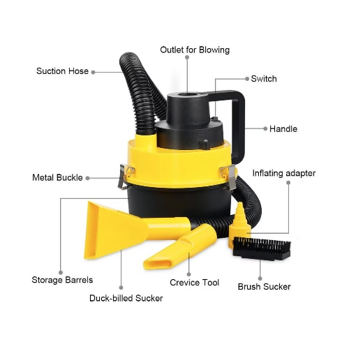 Aspirator Auto Turbo filtru de praf detasabil aspira umed si uscat alimentare la bricheta auto