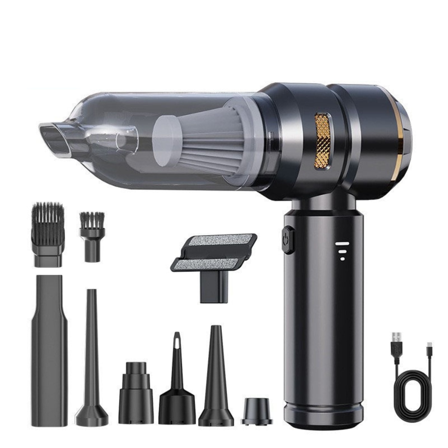 Aspirator portabil 3-in-1, JahVid, 16.000 Pa, motor brushless 100W, negru, fără fir