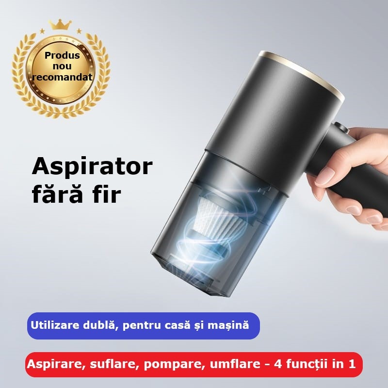 Aspirator și suflantă portabilă 3-in-1 Maias, 90W, 5500Pa, cu 5 accesorii, alimentare cu acumulator, compact