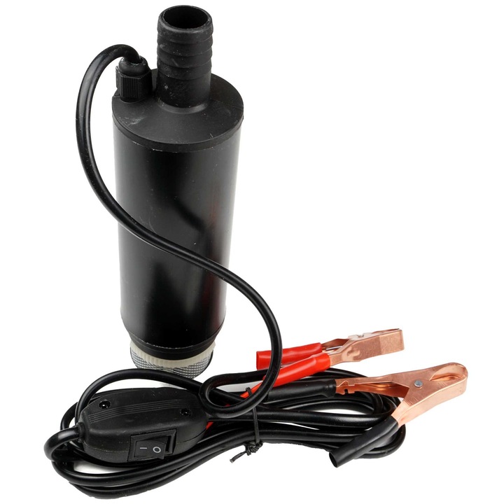 Pompa de transfer ulei Elektroweb, electrică, 12 V, aliaj de aluminiu, diametru 51 mm, 30 l/min