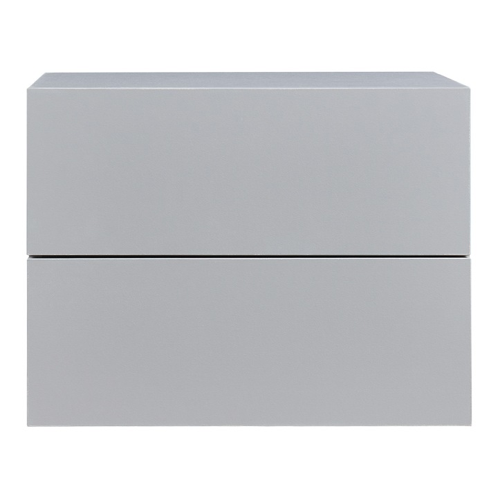 Noptiera, en.casa, Ampfing, 40 x 29 x 30 cm, pal, gri deschis, cu 2 sertare, montabila pe perete