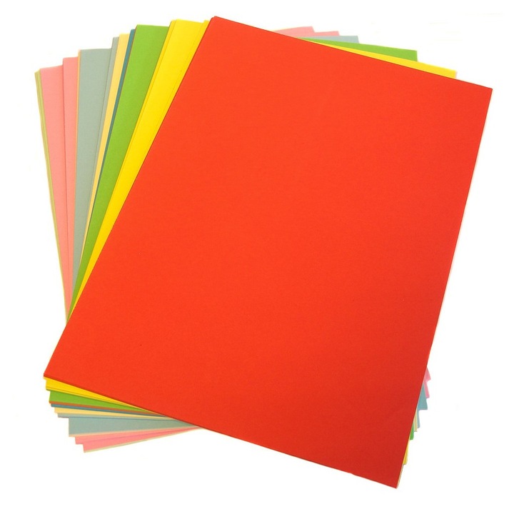 Színes karton szett A4, 150g, 100 lap, vegyes színek
