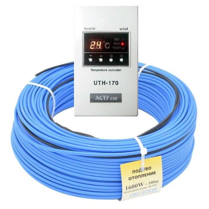 Pachet incalzire rasad 10-13mp, format din Cablu incalzitor de 100m si Hibrid termostat digital cu senzor UTH170