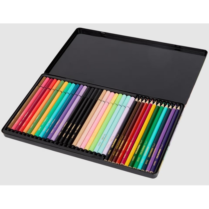 Set 36 creioane colorate si carioci asortate